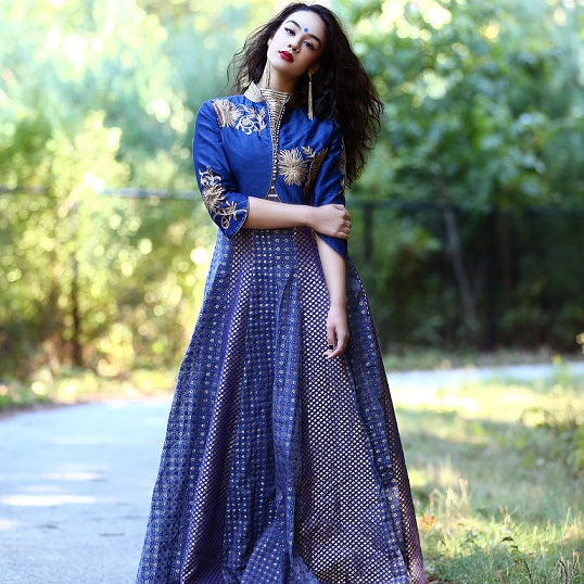 designer anarkali dress online Black Art Silk Designer Anarkali Suit