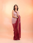 90N664B-RO Sequin Saree with Blouse