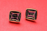 Shop stunning Amrapali black gold plated studs online in USA. Shop gold plated jewelry, silver jewelry,  silver earrings, bridal jewelry, fashion jewelry from Amrapali from Pure Elegance Indian clothing store in USA.-full view