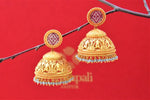 Shop stunning gold plated big jhumka earrings online in USA. Shop gold plated jewelry, silver jewelry,  silver earrings, bridal jewelry, fashion jewelry from Amrapali from Pure Elegance Indian clothing store in USA.-full view