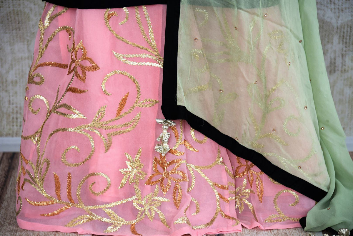 Pink Embroidered 2pcs sharara