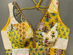 50W524-RO - Yellow Printed Designer Indian Saree Blouse
