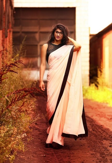 Geek Chic Redefined with Indian Saree and Nerdy Glasses