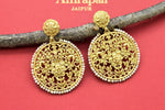 Shop stunning Amrapali gold plated floral jaal drop earrings online in USA. Shop gold plated jewelry, silver jewelry, gold plated earrings, wedding jewelry, bridal jewellery from Pure Elegance Indian fashion store in USA in best designs and quality.-full view