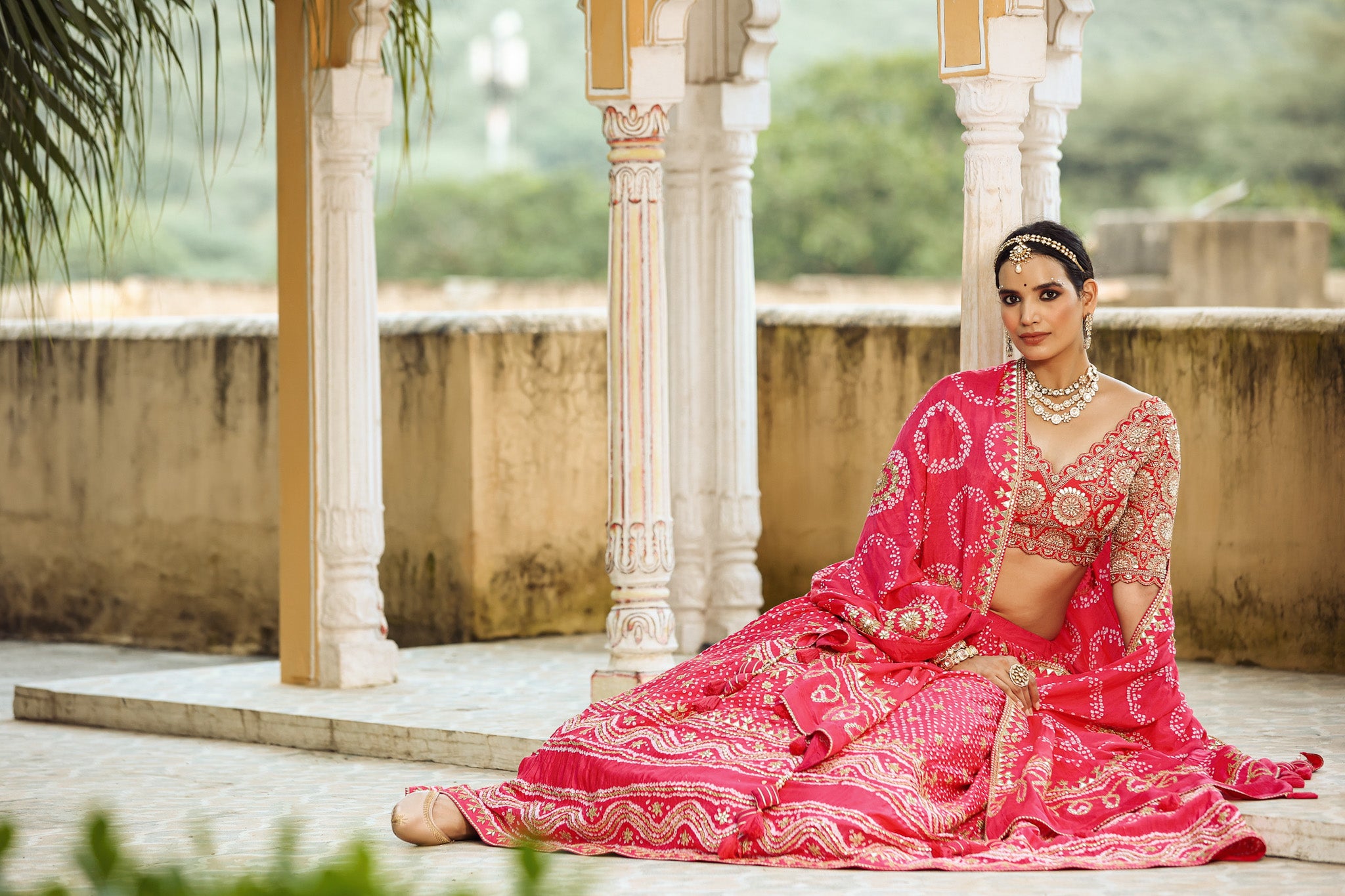 30Z256-RO Pink Indian Wear Lehenga Set With Heavy Embroidery
