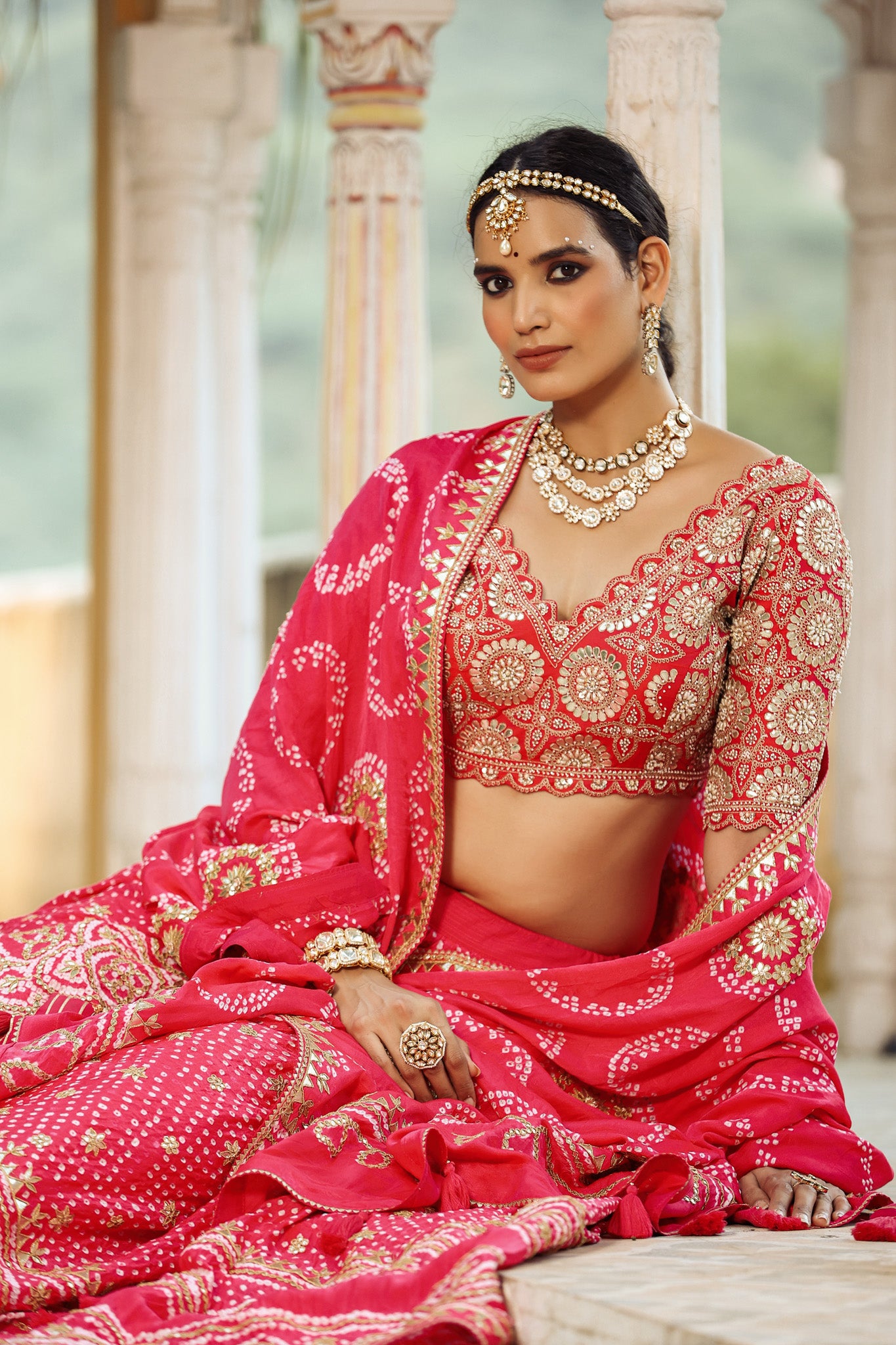 30Z256-RO Pink Indian Wear Lehenga Set With Heavy Embroidery