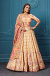 Shop this gorgeous mustard embroidered silk lehenga. It comes with a stunning floral dupatta. Be an epitome of Indian fashion in exquisite Indian designer lehengas, embroidered sarees, and Anarkali suits available at our exclusive Indian fashion store in the USA and also on our online store. Shop now.