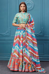 Buy multicolored silk embroidered lehenga online in the USA. Look royal at weddings and festive occasions in exquisite designer sarees, lehngas, gowns, handwoven sarees, pure silk saris, Banarasi sarees, anarkalis from Pure Elegance Indian saree store in the USA. 