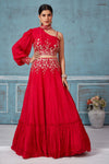 Buy red georgette embroidered contemporary skirt set online in USA. Look royal on special occasions in exquisite designer lehengas, pure silk sarees, handloom sarees, Bollywood sarees, Anarkali suits, Banarasi sarees, organza sarees from Pure Elegance Indian saree store in USA.-full view