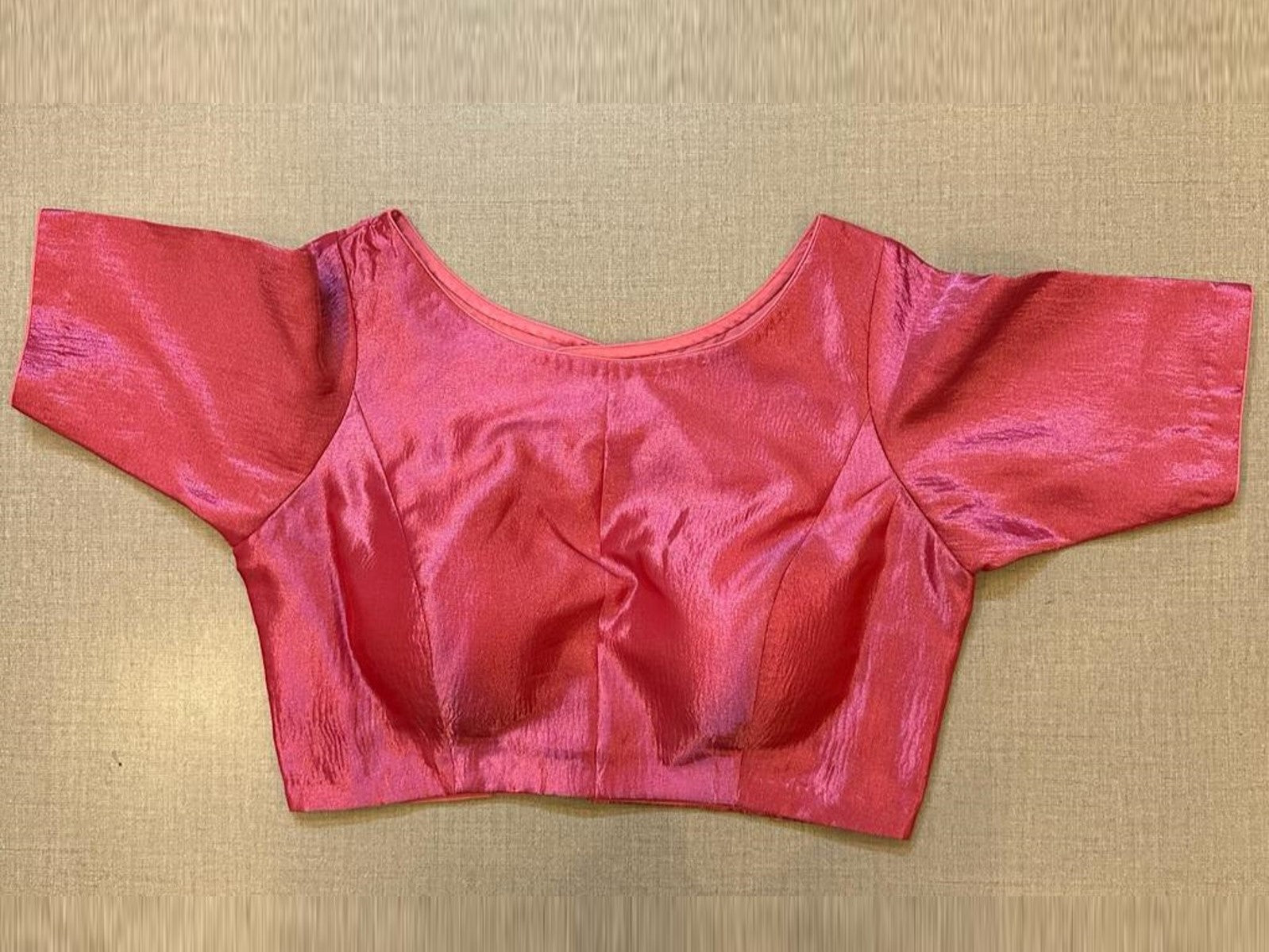 Buy Stunning Pink Tissue Designer Saree Blouse Online in USA