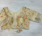 50W583-RO Light Yellow Floral Embroidered Blouse