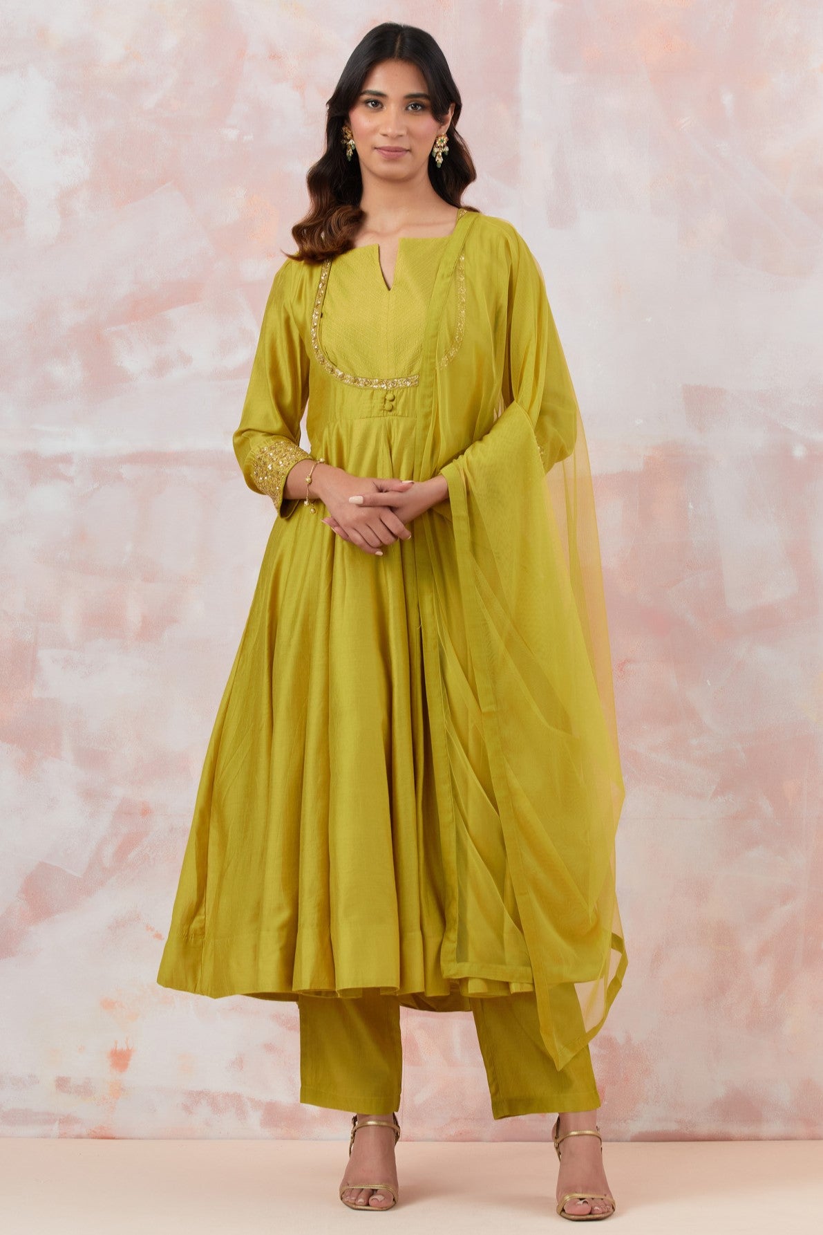Buy Dark Green Georgette Abaya Style Anarkali Suit Party Wear Online at  Best Price | Cbazaar