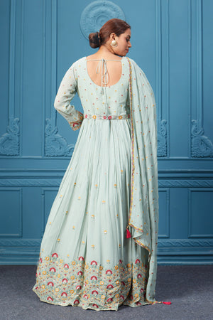 510045 Pastel Green Anarkali Suit Set With Dupatta 510045 Pastel Green Anarkali Suit Set With Dupatta