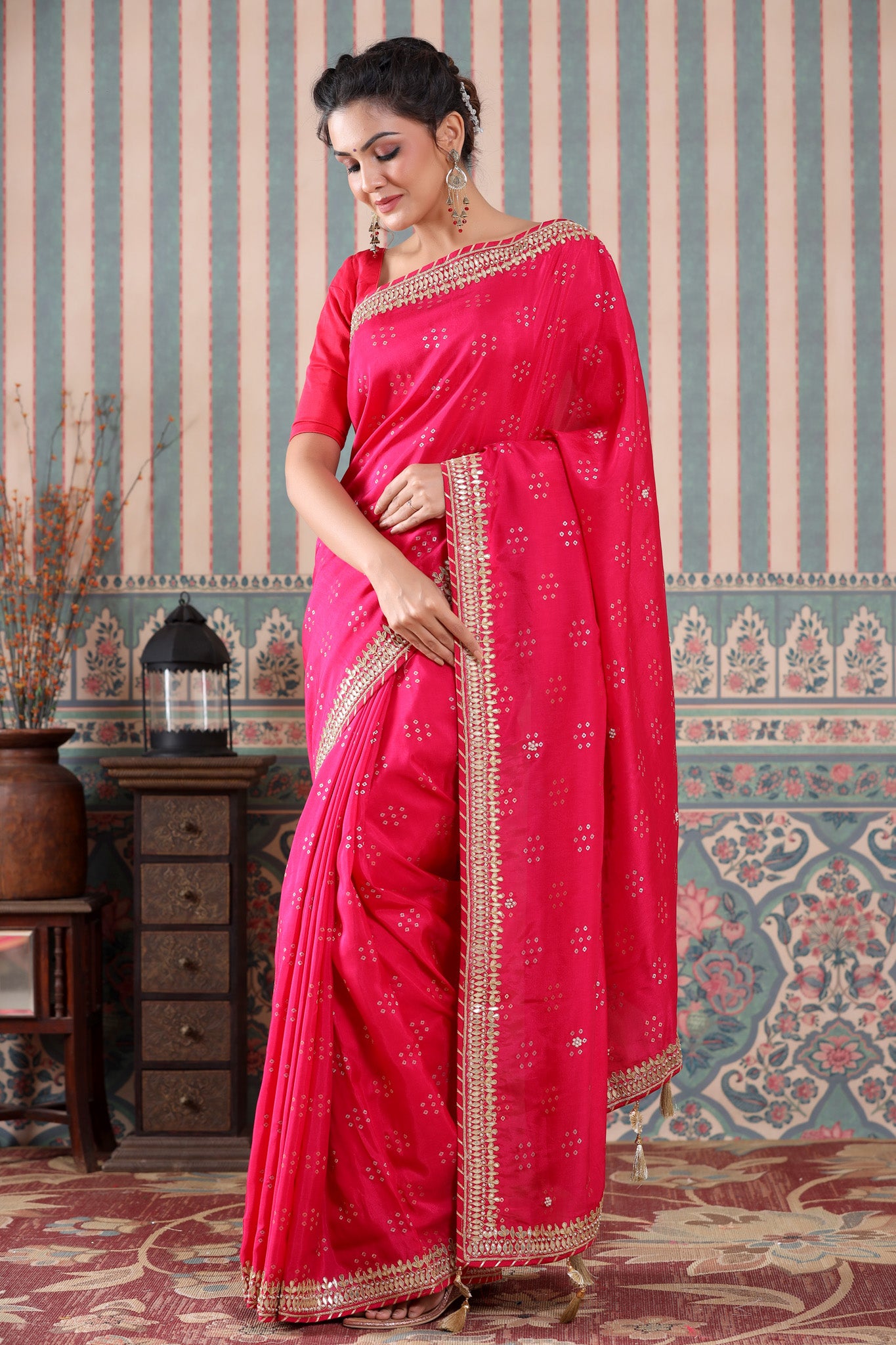 Shop beautiful pink embroidered georgette saree online in USA. Make a fashion statement at weddings with stunning designer sarees, embroidered sarees with blouse, wedding sarees, handloom sarees from Pure Elegance Indian fashion store in USA.-saree