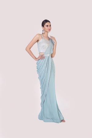 The Ariese Sari | Saree gown, Drape saree, Drape gowns