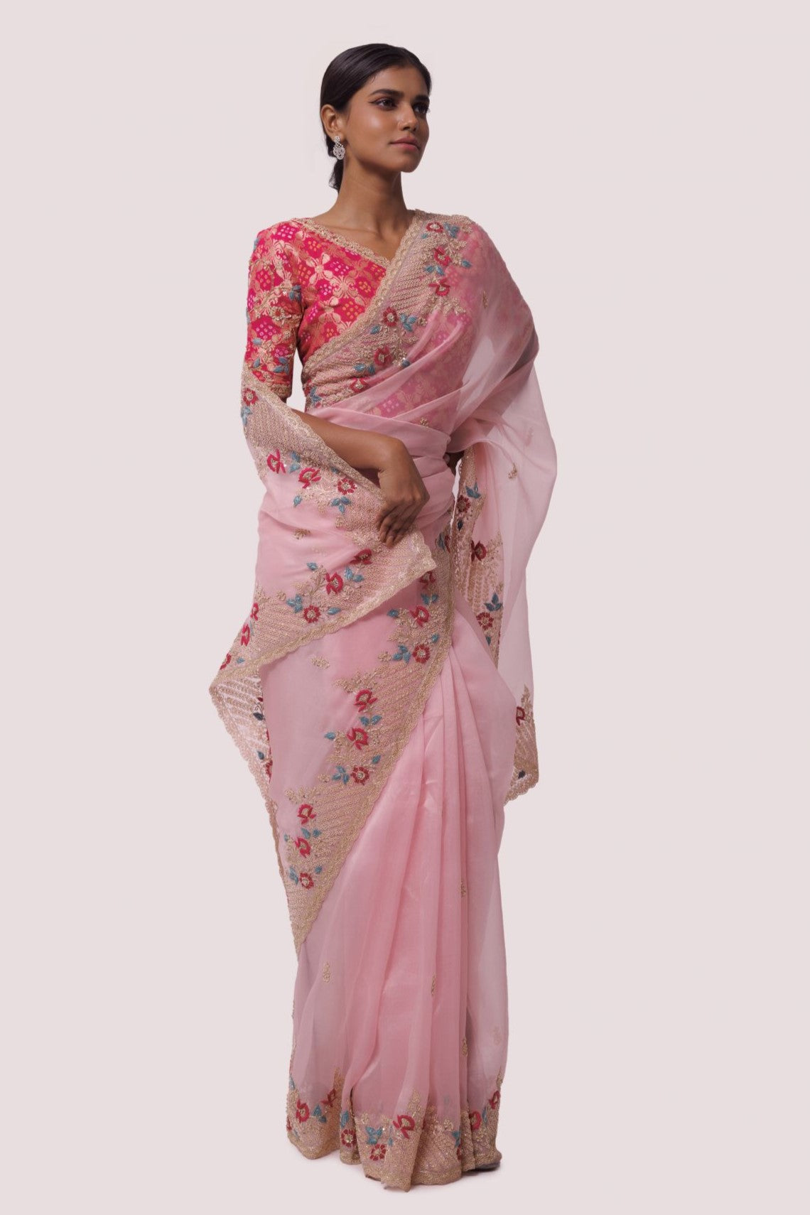 organza saree dress Pakistani Indian Organza Saree, Luxury Maria B Inspired Design, Embroidery Wedding Saree, Bridal Party Wear, Designer Indian Sari
