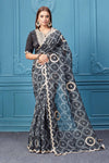 Buy black bandhej gota work organza silk saree online in USA with designer blouse. Look royal at weddings and festive occasions in exquisite designer sarees, handwoven sarees, pure silk saris, Banarasi sarees, Kanchipuram silk sarees from Pure Elegance Indian saree store in USA. -full view