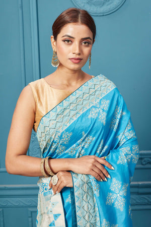 Buy pastel multicolor chevron Mulberry silk embroidered saree online in USA. Look royal at weddings and festive occasions in exquisite designer sarees, handwoven sarees, pure silk saris, Banarasi sarees, Kanchipuram silk sarees from Pure Elegance Indian saree store in USA. 