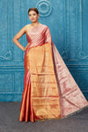 Shop pink and red tissue zari Banarasi sari online in USA. Keep your ethnic wardrobe up to date with latest designer sarees, pure silk sarees, Kanchipuram silk sarees, handwoven sarees, tussar silk sarees, embroidered sarees from Pure Elegance Indian saree store in USA.-full view