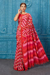 Shop stunning red and pink printed silk saree online in USA . Keep your ethnic wardrobe up to date with latest designer sarees, pure silk sarees, Kanchipuram silk saris, handwoven sarees, tussar silk sarees, embroidered sarees from Pure Elegance Indian saree store in USA.w-full view