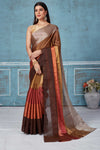 Shop beautiful Earthy tones tissue silk golden zari saree online in USA. Look your best on festive occasions in latest designer saris, pure silk saris, Kanchipuram silk sarees, handwoven sarees, tussar silk sarees, embroidered sarees from Pure Elegance Indian fashion store in USA.-full view