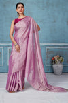 Buy stunning onion pink silver zari tissue silk sari online in USA. Look your best on festive occasions in latest designer saris, pure silk saris, Kanchipuram silk sarees, handwoven sarees, tussar silk sarees, embroidered sarees from Pure Elegance Indian fashion store in USA.-full view