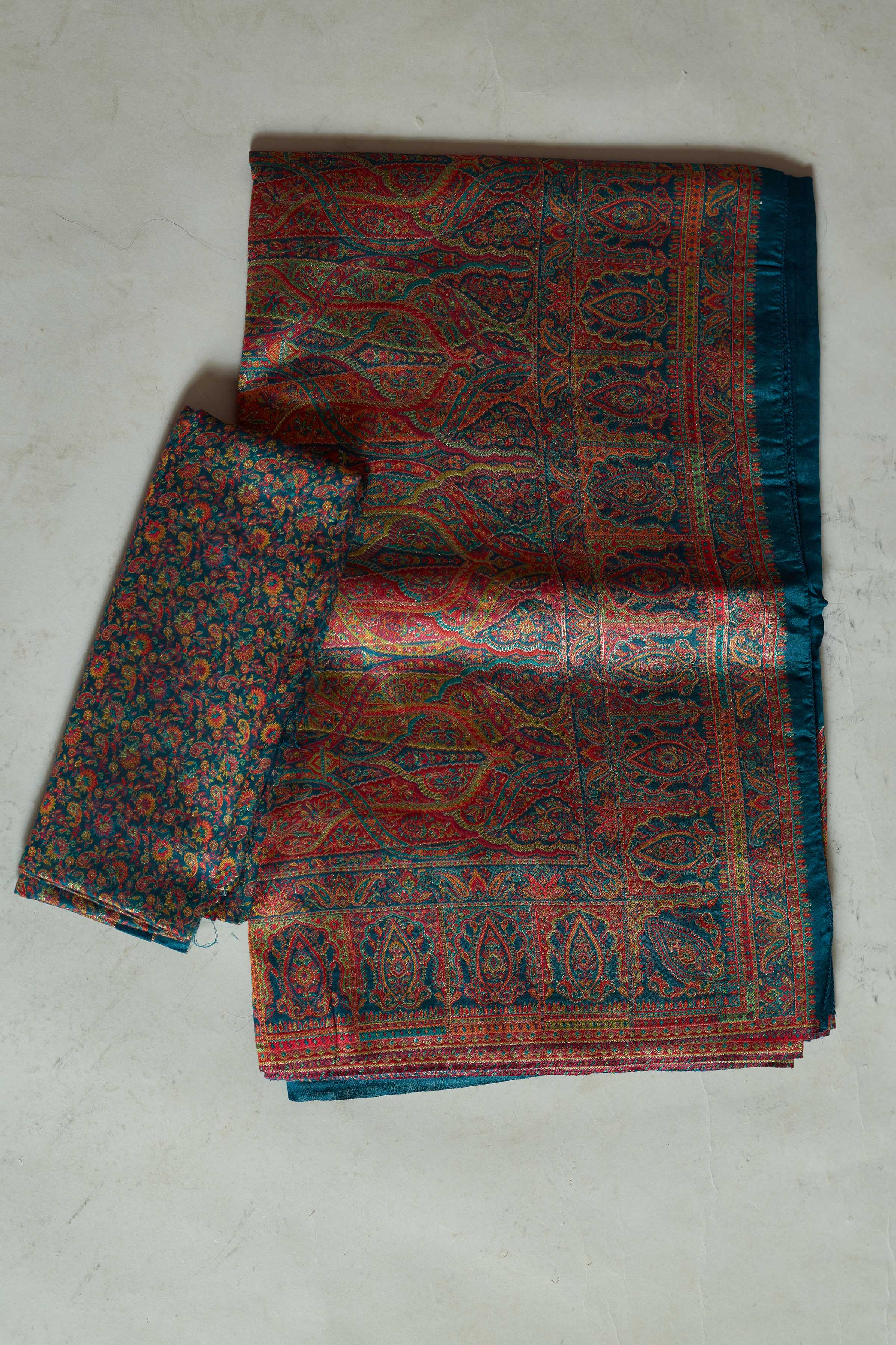 Shop beautiful sea green Kani weave saree online in USA. Look your best on festive occasions in latest designer sarees, pure silk sarees, Kanjivaram silk saris, handwoven saris, tussar silk sarees, embroidered saris from Pure Elegance Indian clothing store in USA.-blouse