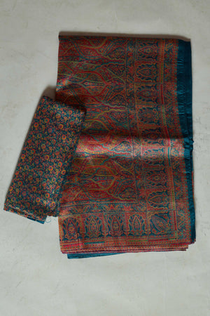 Shop beautiful sea green Kani weave saree online in USA. Look your best on festive occasions in latest designer sarees, pure silk sarees, Kanjivaram silk saris, handwoven saris, tussar silk sarees, embroidered saris from Pure Elegance Indian clothing store in USA.-blouse