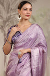 90Z535A-RO Tissue Silk Saree with Embroidered Border
