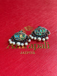Shop Amrapali multicolor glass earrings online in USA with pearls. Complete your Indian look with beautiful Amrapali gold plated jewelry, gold plated earrings, temple jewelry, silver jewelry, silver earrings available at Pure Elegance Indian fashion store in USA.-full view