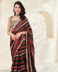 90Z270A-RO Multicolored striped saree with blouse