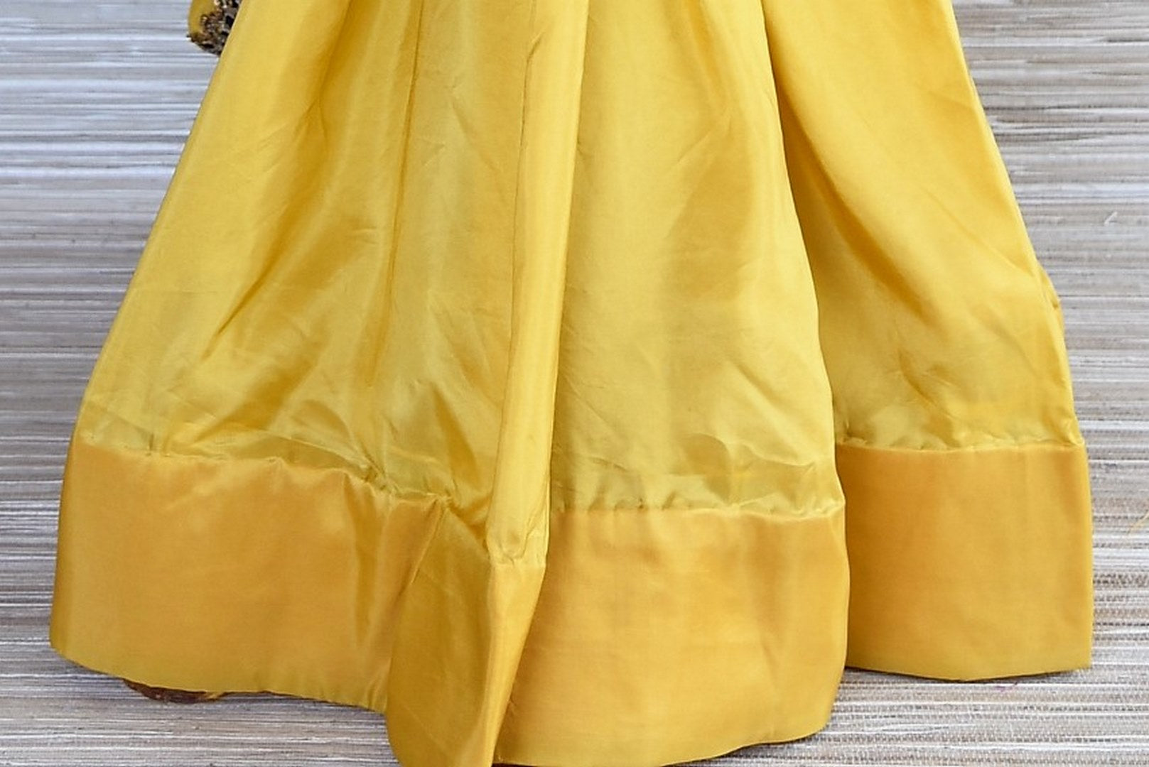 Buy beautiful yellow embroidered drape saree online  in USA. Enhance your traditional style on special occasions with splendid designer sarees from Pure Elegance Indian fashion store in USA.-pleats