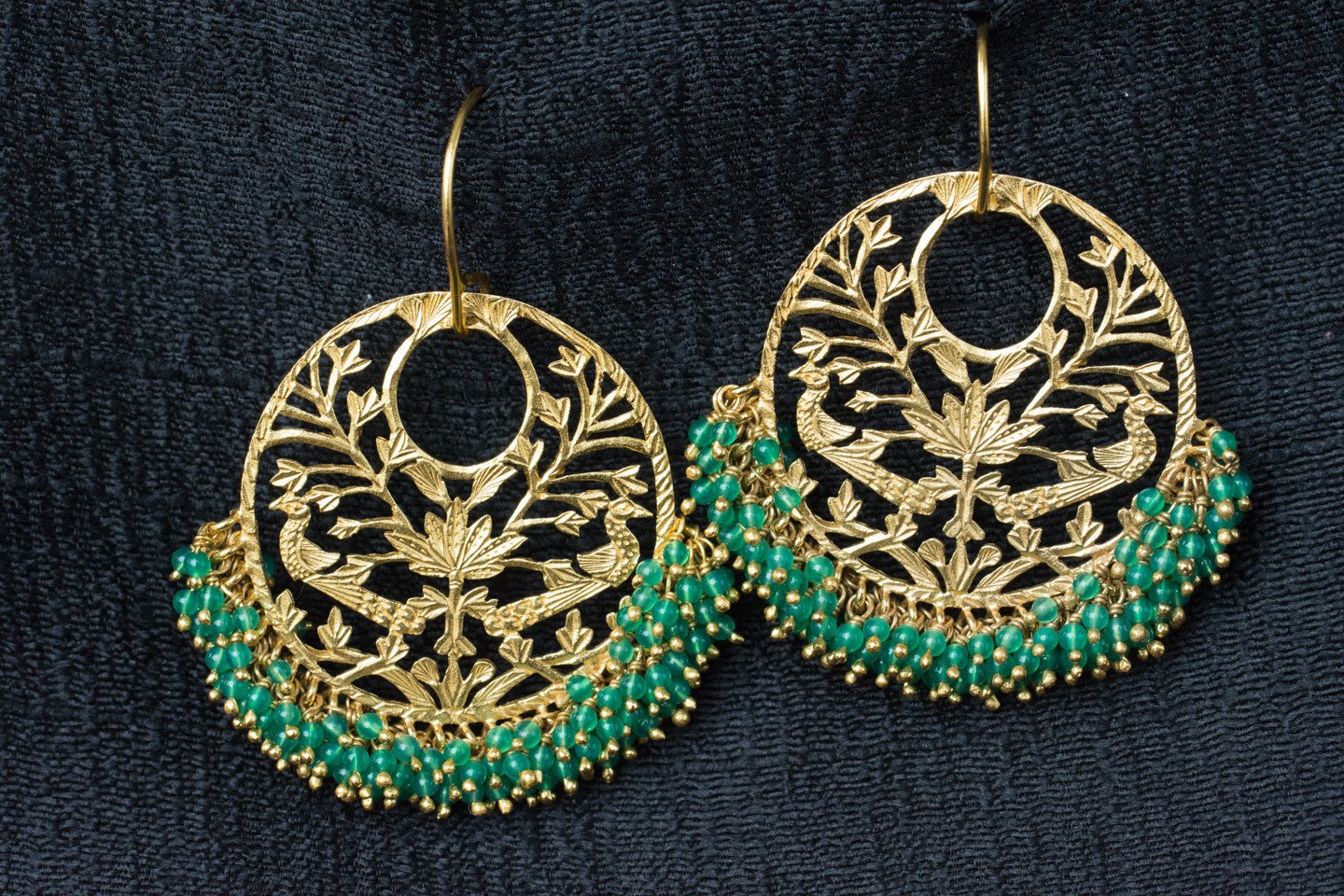 20a436-silver-gold-plated-amrapali-earrings-drop-green-onyx-beads-cut-work