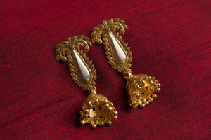 20a451-silver-gold-plated-amrapali-earrings-post-leaf-motif-chandelier-alternate-view-1