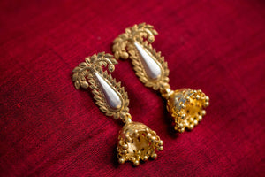20a451-silver-gold-plated-amrapali-earrings-post-leaf-motif-chandelier-alternate-view-2