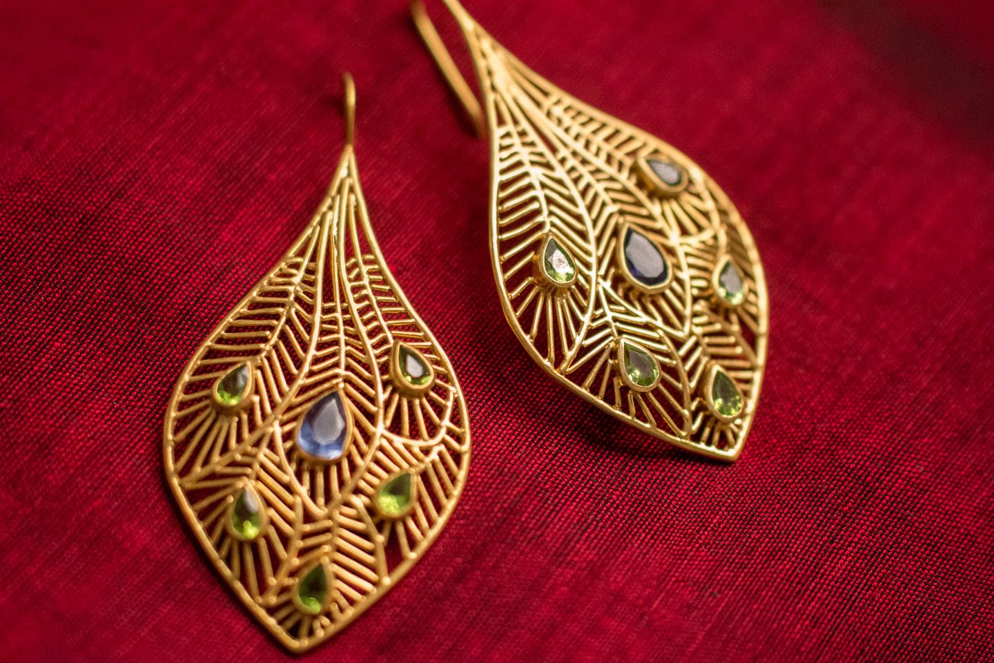 20a453-silver-gold-plated-amrapali-earrings-cut-work-feather-peridot-iolite-alternate-view