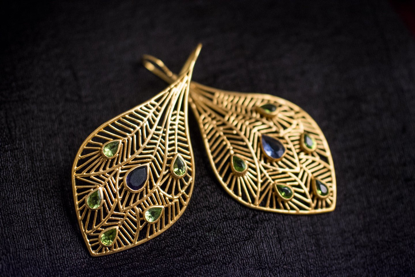 20a453-silver-gold-plated-amrapali-earrings-cut-work-feather-peridot-iolite-alternate-view-2