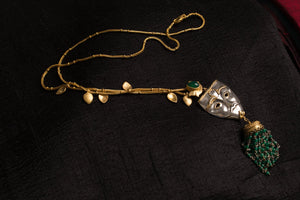 20a454-silver-gold-plated-amrapali-necklace-leaf-mask-green-onyx