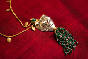20a454-silver-gold-plated-amrapali-necklace-leaf-mask-green-onyx-alternate-view-2