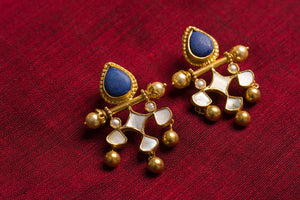 20a465-silver-gold-plated-amrapali-earrings-blue-stone-pearl-glass