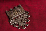 20a502-Silver-Amrapali-Pendant-rectangular-embossed-raised-design-Ganesh-floral-bead