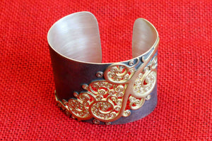 20A546 Silver Gold Plated Cuff Bracelet
