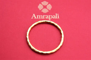 Shop Amrapali silver gold plated plain bangle online in USA. Shop beautiful Amrapali jewelry, silver jewelry, gold plated jewelry, silver choker necklaces, gold plated necklace in USA from Pure Elegance Indian fashion store in USA.-full view