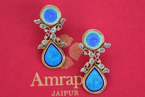 Detailed Silver G/P Earring  with Glass and Zircon carving. Match with your outfit in clubbing, parties.- pearls and zircon