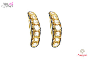 Shop alluring Amrapali silver gold plated glass earrings online in USA. Find an exquisite collection of handcrafted Indian jewelry in USA at Pure Elegance Indian fashion store. Complete your festive look with beautiful silver gold plated necklaces, silver gold plated earrings, silver jewelry from our online store.-side
