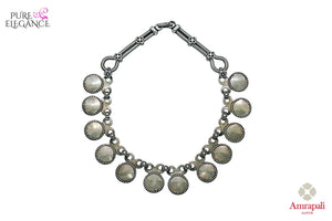 Buy Silver Coin Choker Necklace online in USA from Amrapali.  If you are looking for Indian silver jewelry in USA, then Pure Elegance Indian fashion store is the place for you. A whole range of exquisite of ethnic Indian jewelry is waiting for you on our shelves, you can also opt to shop online.-full view