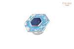 Buy Silver Enameled Hexagon Lapis Ring online in USA by Amrapali. Adorn your Indian traditional look with an exquisite range of Indian silver gold plated jewelry available at Pure Elegance fashion store in USA or shop online. -full view
