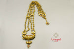 Buy Amrapali double strand rawa bead silver gold plated taveez necklace online in USA. Raise your traditional fashion quotient on special occasions with exquisite Indian jewelry from Pure Elegance Indian clothing store in USA. Enhance your look with silver gold plated jewelry, silver jewellery available online.-flatlay