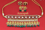 Shop stunning Amrapali gold plated kundan choker set online in USA. Buy exclusive Indian jewelry, gold plated earrings, silver earrings, gold plated necklace from Amrapali in USA available at Pure Elegance Indian fashion store.-front