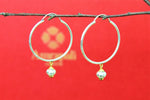 Shop Amrapali silver hoop earrings in USA with drop. Look beautiful in Indian jewelry, gold plated jewelry , silver jewelry, gold plated earrings, wedding jewellery from Pure Elegance Indian fashion store in USA.-full view